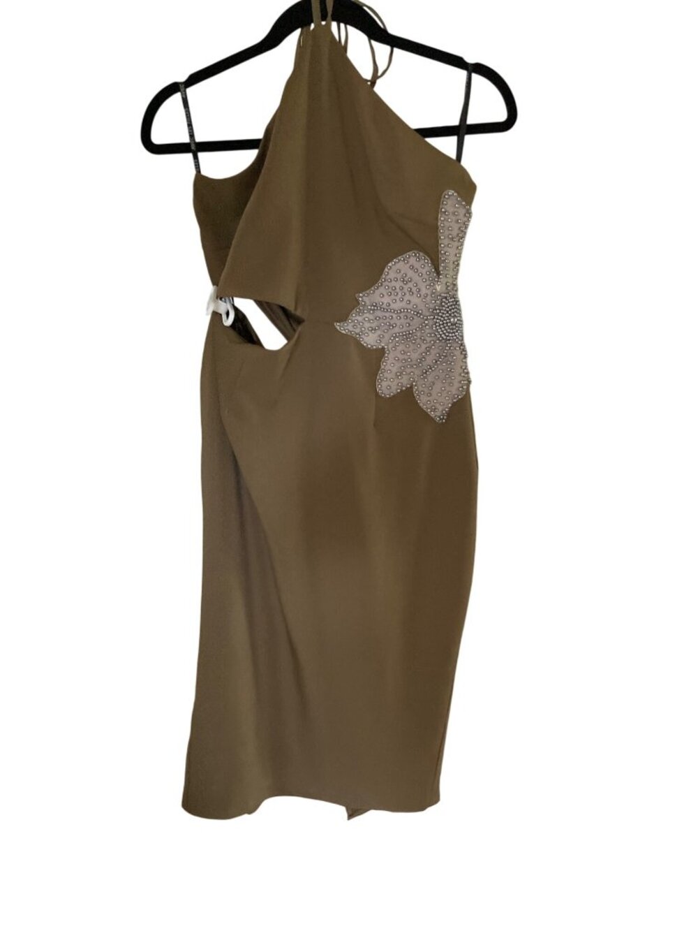 AVEC LES FILLES WOMENS HALTER-NECK FLORAL APP OLIVE 10 NWT - Picture 3 of 9